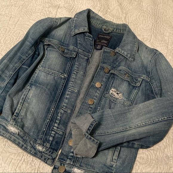 GUESS | Distressed Denim Jacket, Size XS - Picture 2 of 8